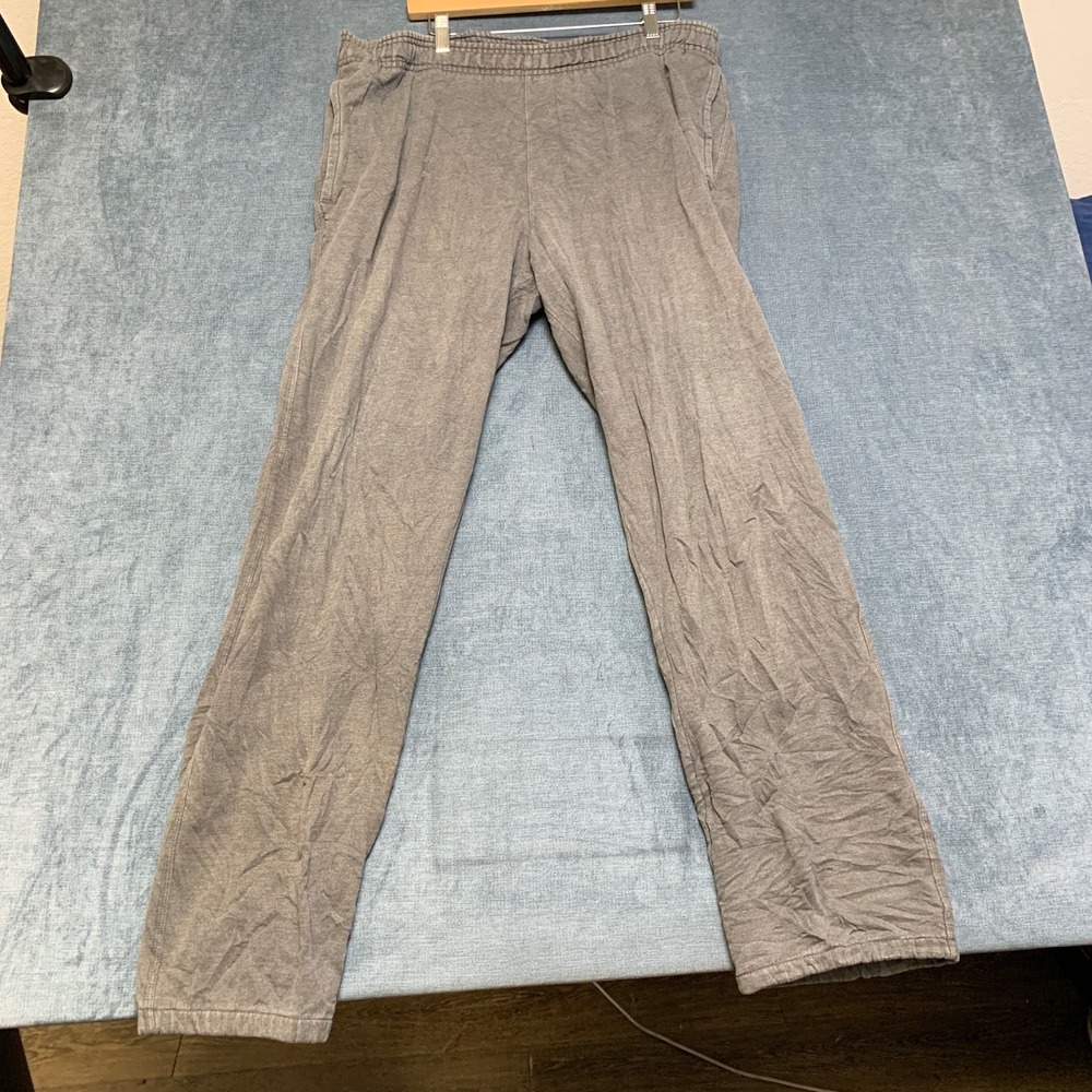 VTG Champion Authentic Sweatpants Mens XL Gray Logo Straight Leg Elastic Waist